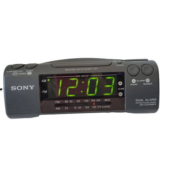 Sony Dual Alarm FM/AM Clock Radio ICF-C470MK2 "Dream Machine" Vintage - Picture 1 of 16